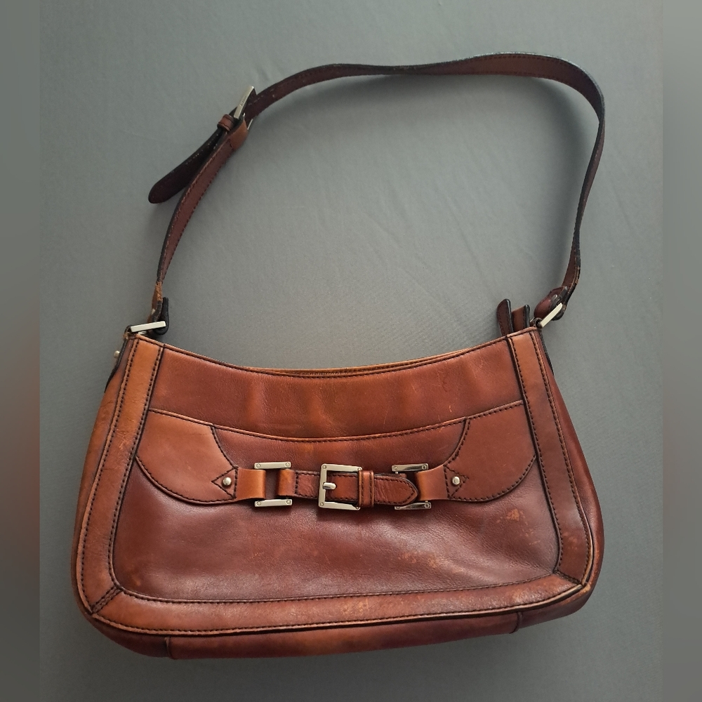 Etienne Aigner Vintage Leather Adjustable Smaller Shoulder Bag Satchel